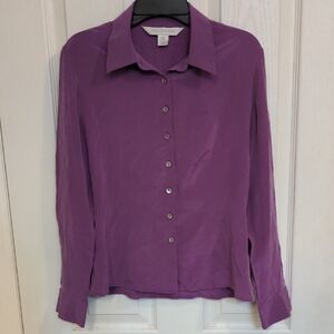 Petite Sophisticate Lavender Button-Down Shirt
